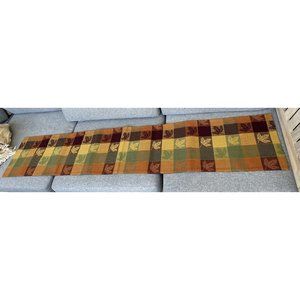 Table Runner Leaves Fall Foliage Orange Red Green Brown